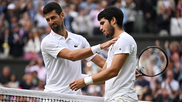    Новак Джокович и Карлос Алькарас. Reuters