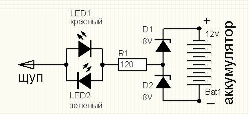 Пробник автоэлектрика. Схема, описание