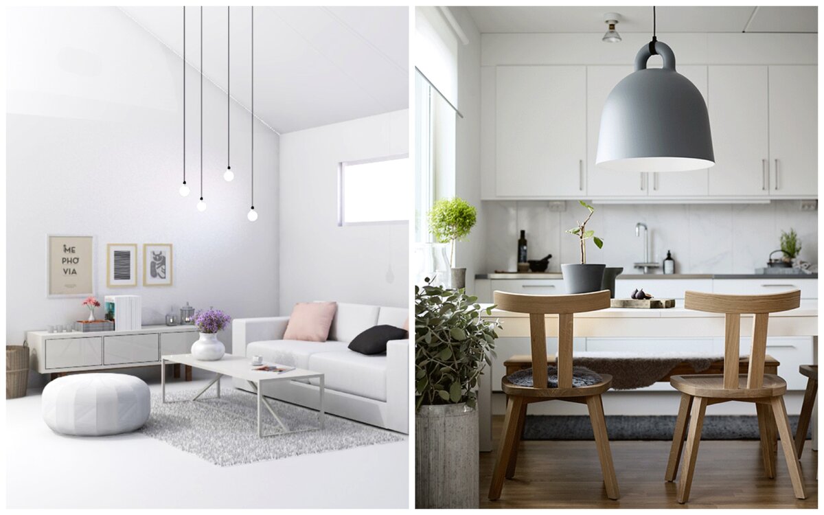 Обилие разноплановых светильников                                               