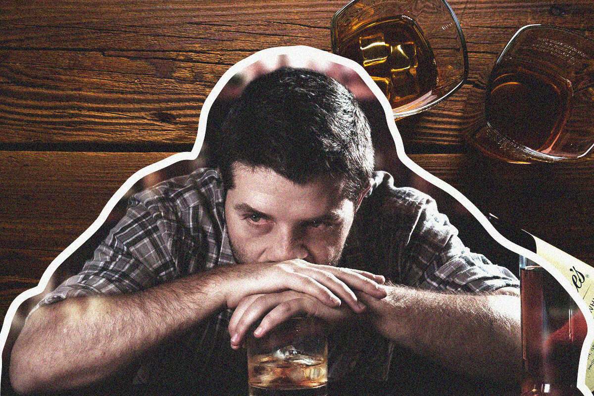 Ему плохо, потому что виски мало