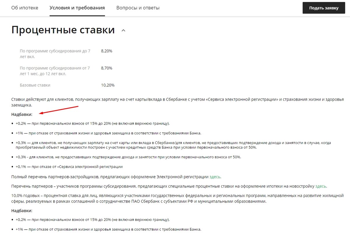 Спрятанная в недрах сайта Сбербанка информация про надбавки
