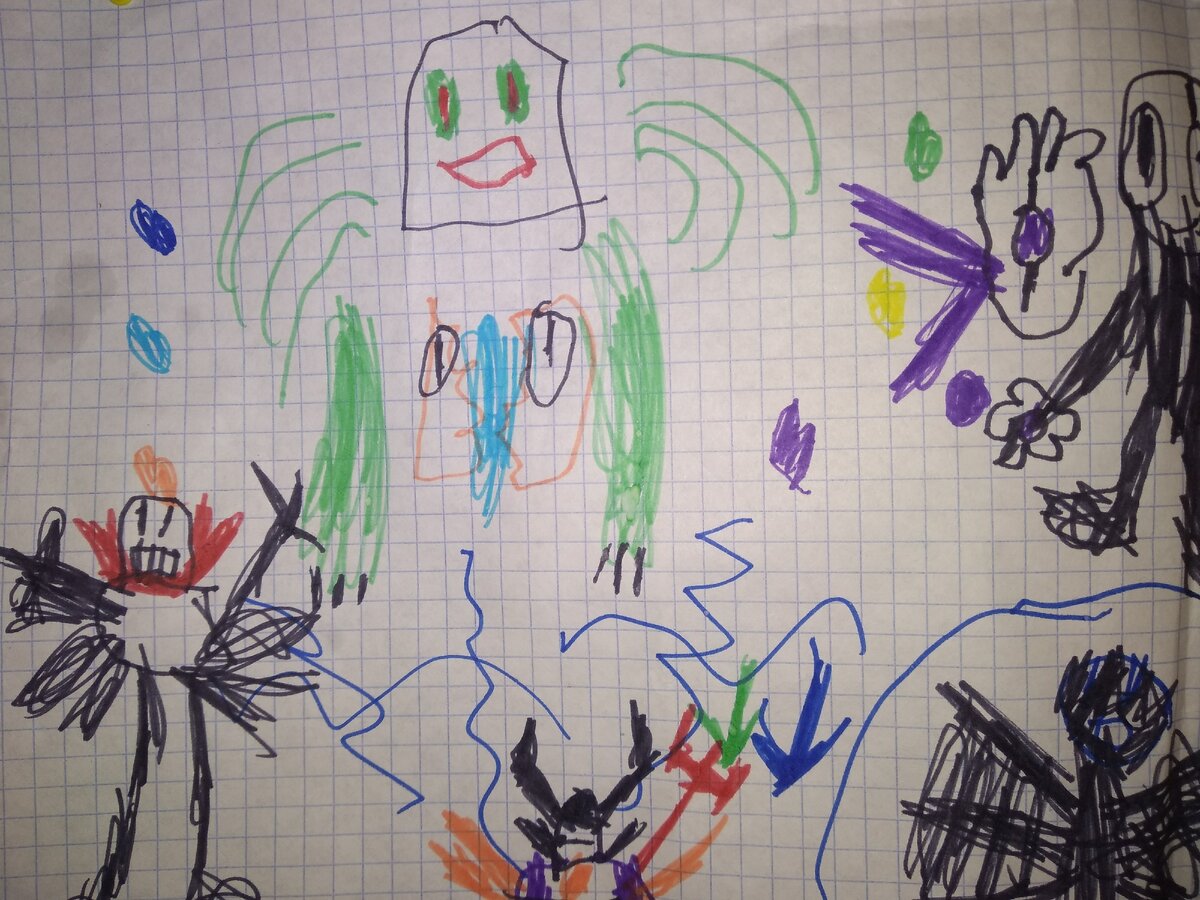 мелкий мне сегодня нарисовал. ну, сами видите)) рисовал с душой) даже с душами) 