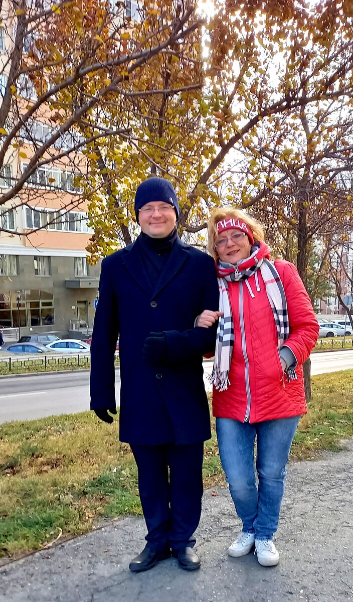 Ольга с сыном на прогулке