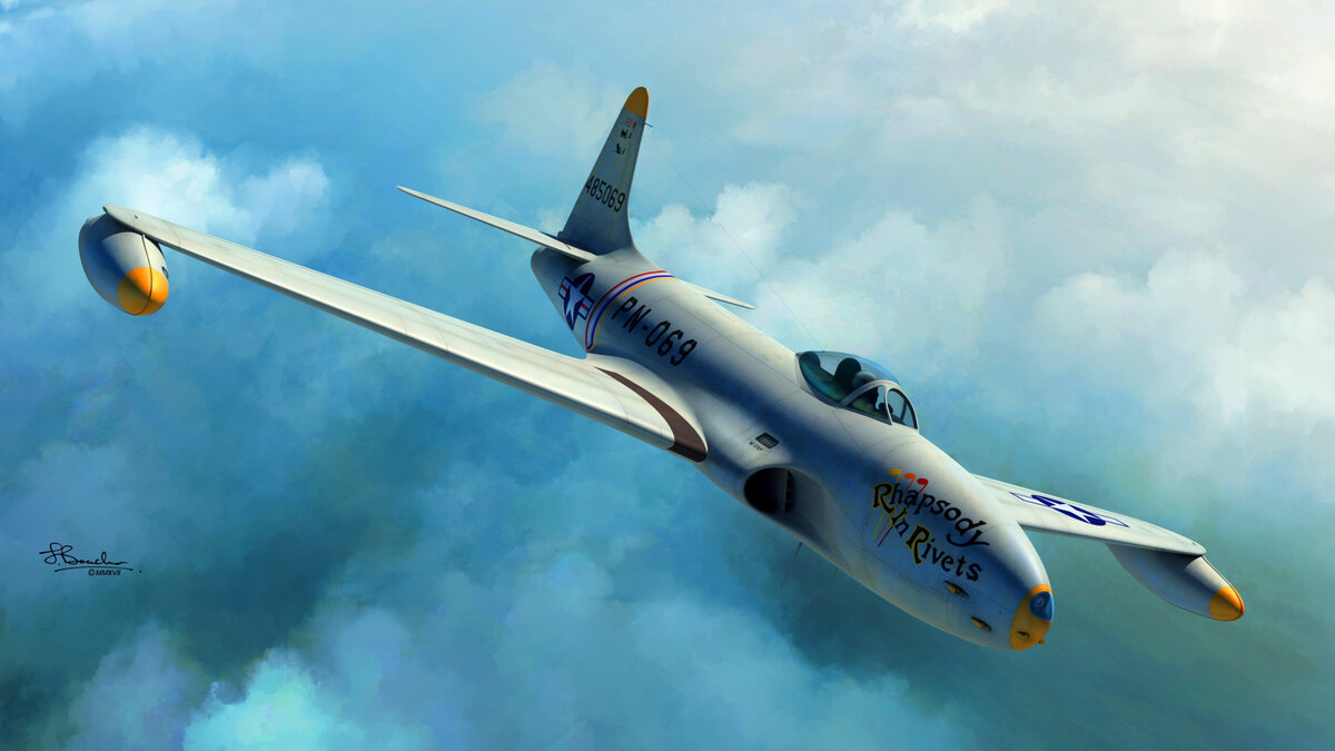 Рисунок истребителя Lockheed F-80 Shooting Star. Источник: https://www.goodfon.ru/