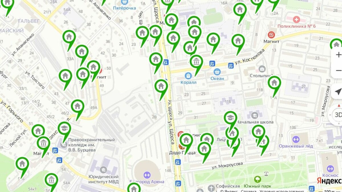 Карта укрытий белгород интерактивная карта