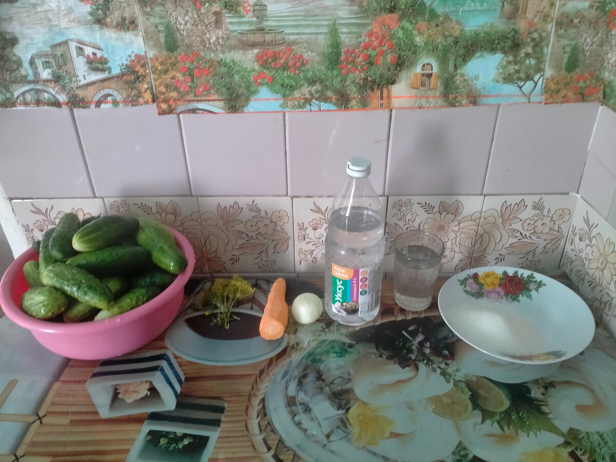 Продукты, необходимые для огурцов "Второй шанс" 