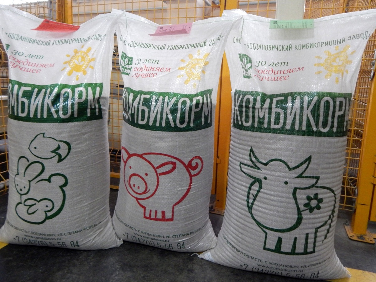 Продукция Богдановичского комбикормового завода.