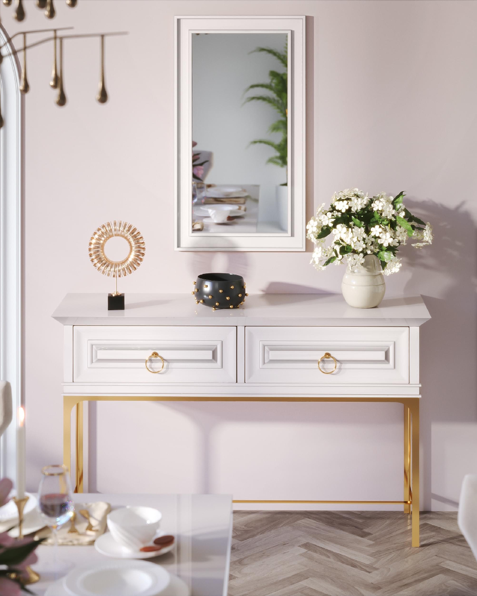 Компания Lifestyle Unico очень тщательно и трепетно подходит к подбору фурнитуры для своей мебели. Именно поэтому отвечает за качество и внешний вид изделия. На фото - консоль из коллекции BOSTON от Lifestyle Unico.