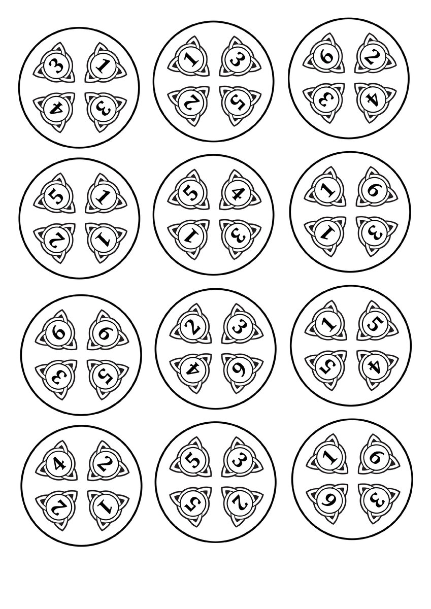 Листы для распечатки генератора узломорфов