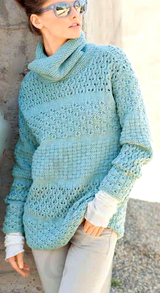 Вяжем женский пуловер крючком, большая подборка схем!