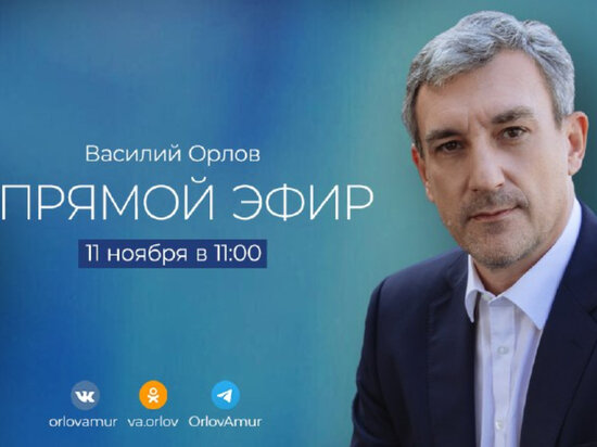     Губернатор Амурской области проведет прямой эфир 11 ноября ФОТО: телеграм-канал Василия Орлова