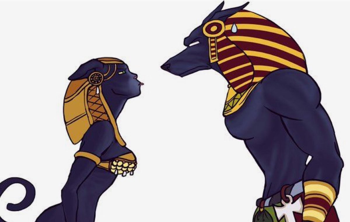 Террария баст. Богиня Баст и Анубис. Богиня Бастет и Анубис. Египетские боги Анубис и Бастет. Египет Бастет и Анубис.