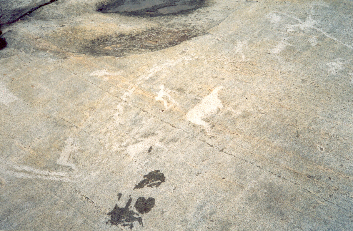 Здесь хорошо видны фигуры людей и животных