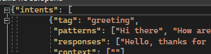 Отрывок json файла типа "Ключ - Значение"