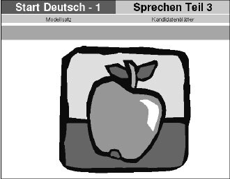Карточка к Sprechen. Teil 3. Просьбу можно сформулировать так: "Kann ich bitte einen Apfel haben?" Фото: сайт goethe.de. Übungsmaterialien