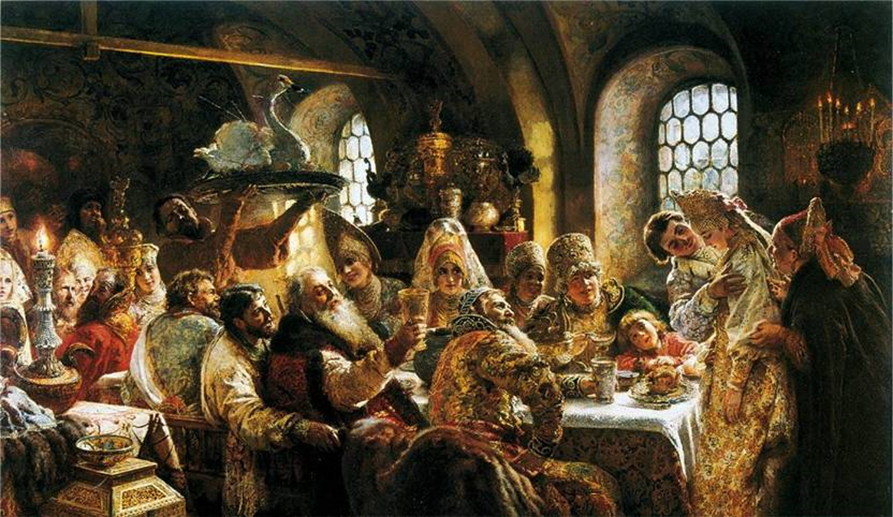 Свадебный боярский пир. К. Маковский