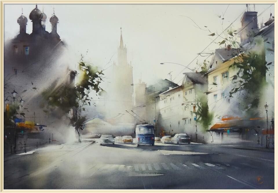 � ���� ������ / Ilya Ibryaev  - Morning - (Taganka Moscow) - 53x75 cm / - ���� - (�������, ������) - 53x75 ��