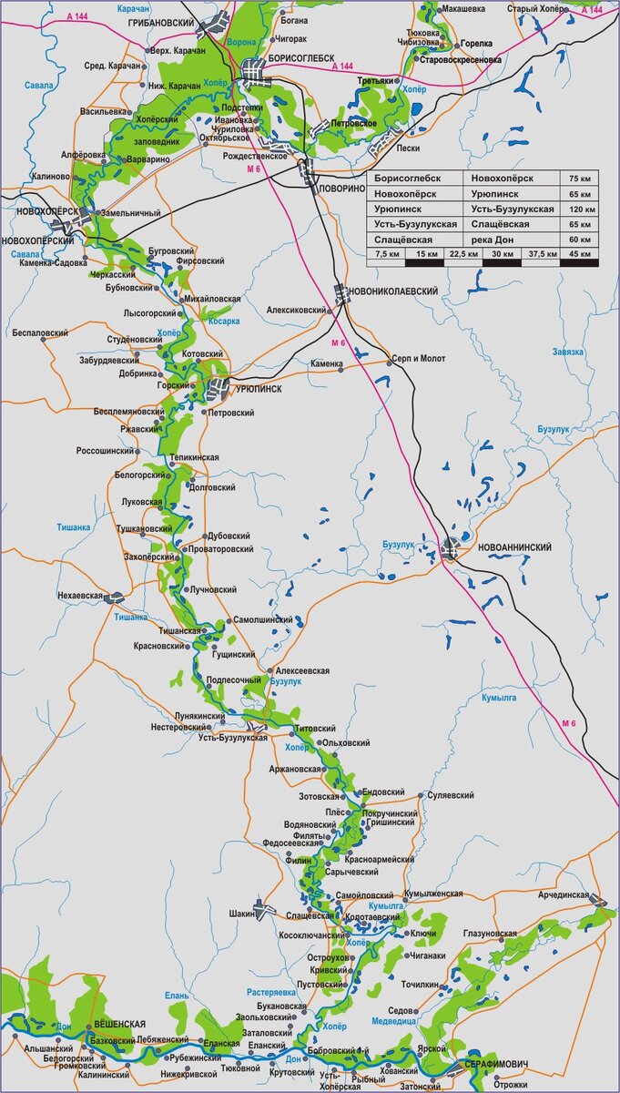 Карта реки дон от истока до устья