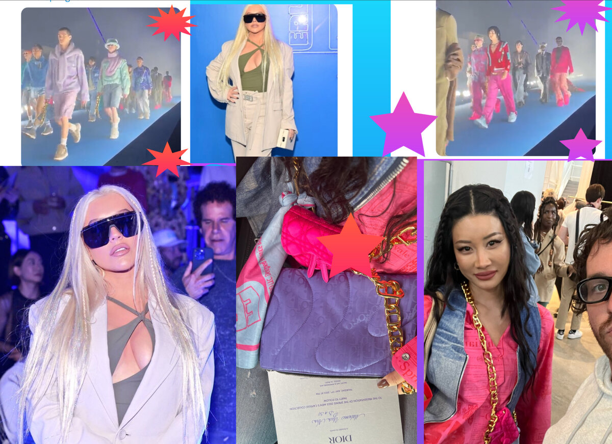 на показ Диор пригласил и звезд 90-х, включая Кристину Агилеру ( в очках)