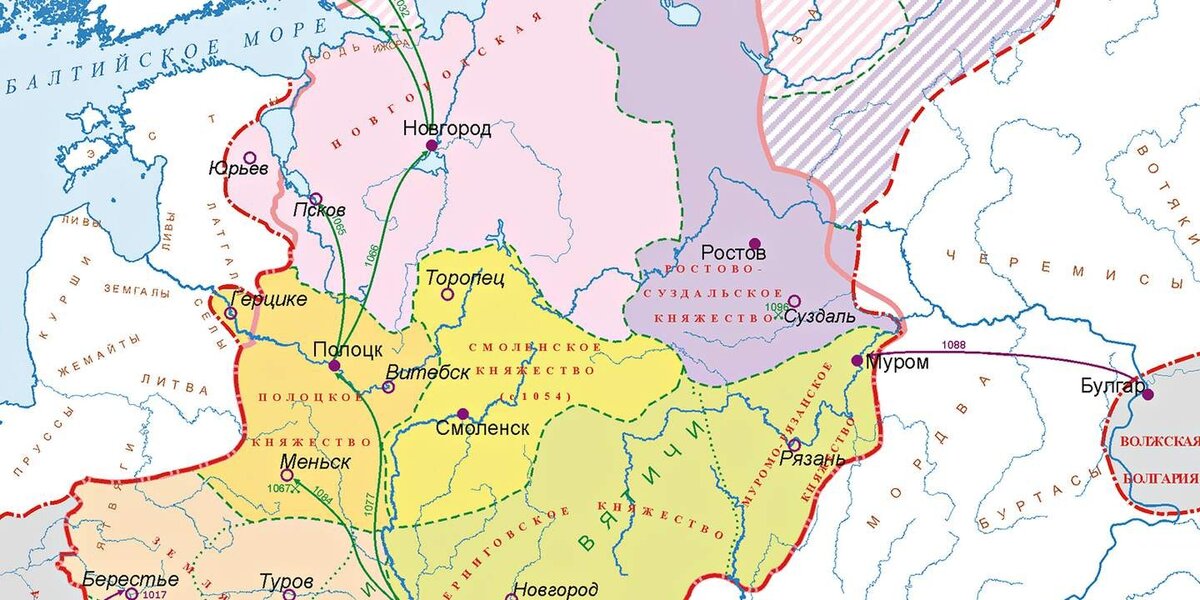 Земли киевской руси карта - 88 фото