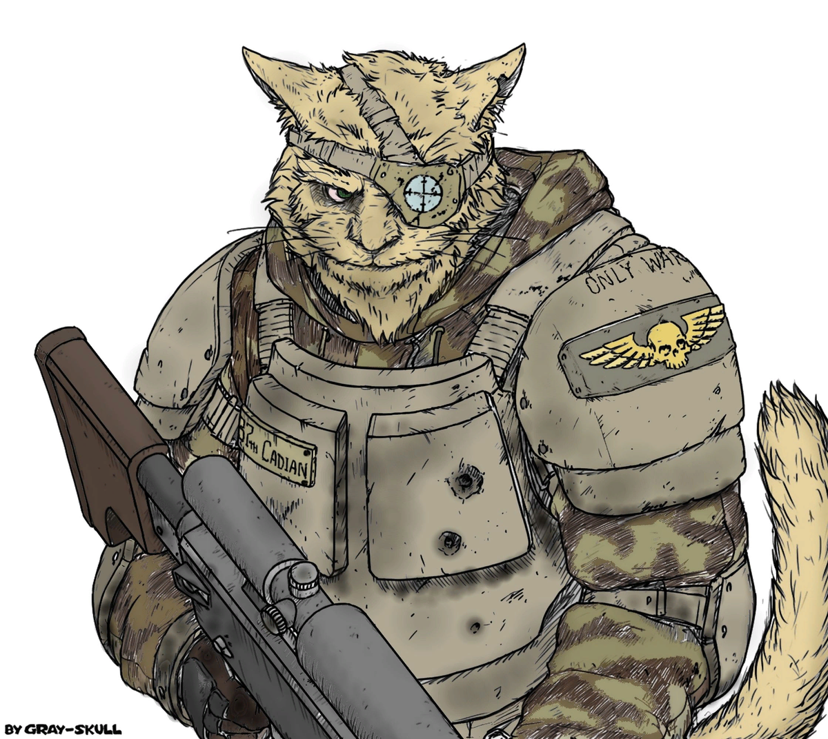 Фелинид арт  grey skull .взято  из  сети  для  стать на  дзене.