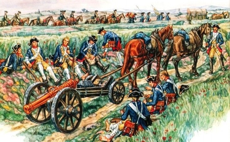Прусская полковая артиллерия в походе