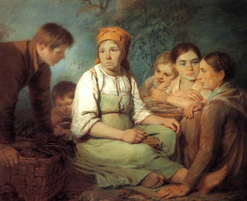 А.Г.Венецианов "Очищение свеклы" 1822г. Русский музей