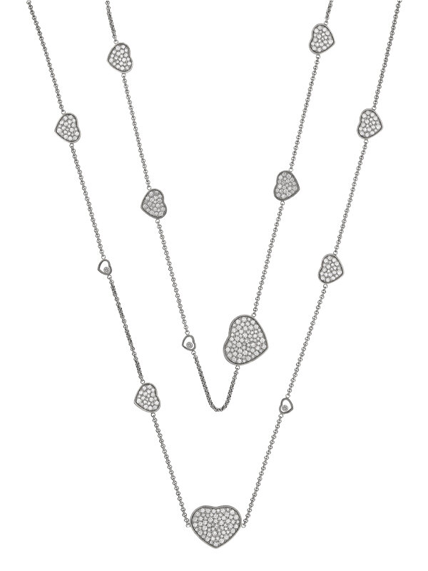 Колье Chopard Happy Diamons из белого золота с бриллиантами 