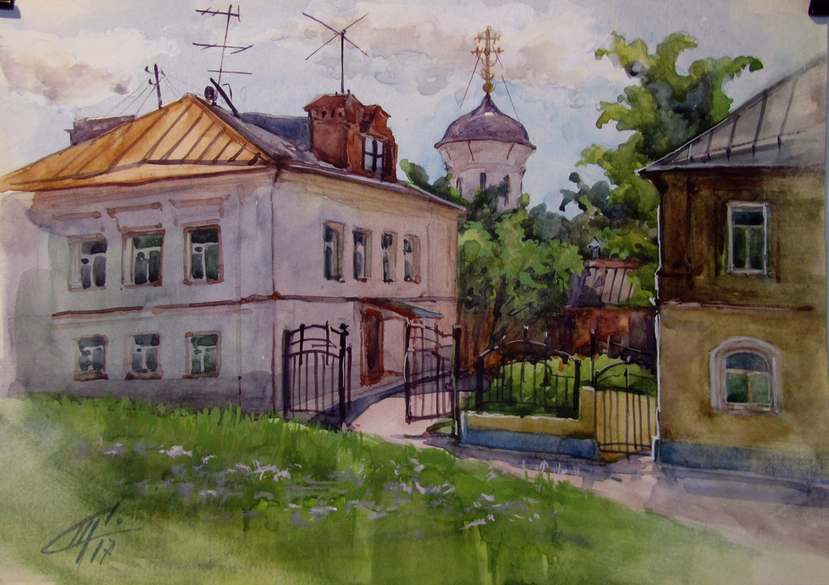 "Старый город", бумага,акварель, 2017г.