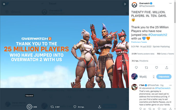 В Overwatch 2 уже сыграло 25 миллионов человек.