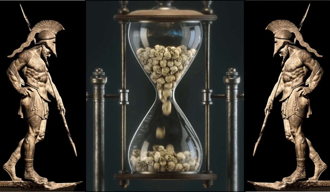 Алегорическое изображение сроков войны.