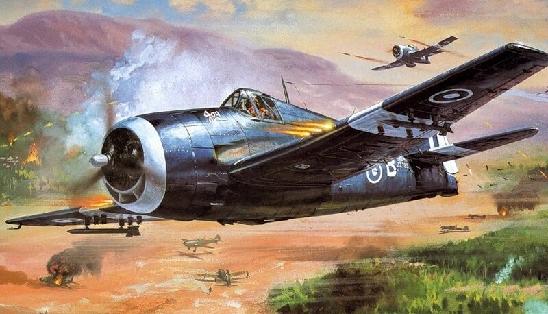 Хотелось чего-то светлого и красивого, но с артами Hellcat Mk I тяжело, поэтому будет Hellcat Mk II 800-ой эскадрильи. Безобразничают в Бирме. 800-я эскадрилья - первая эскадрилья FAA, получившая "Хеллкеты" аж в июле 43-го года.