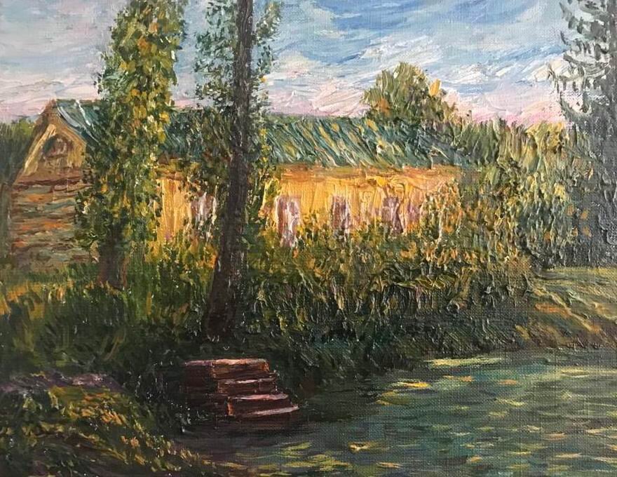 "Мелихово.Летний день"         холст. масло         25х32