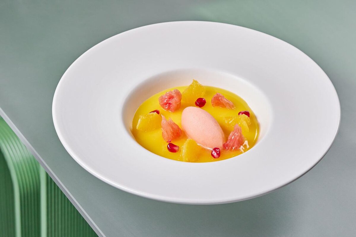    Панакота с сорбетом апероль, «ГЭС-2»пресс-служба