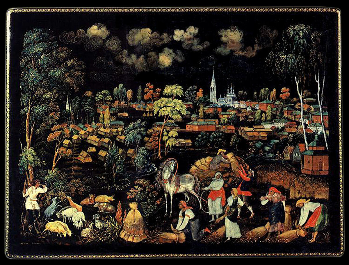 Палех, шкатулка, 1934 год. И. М. Баканов