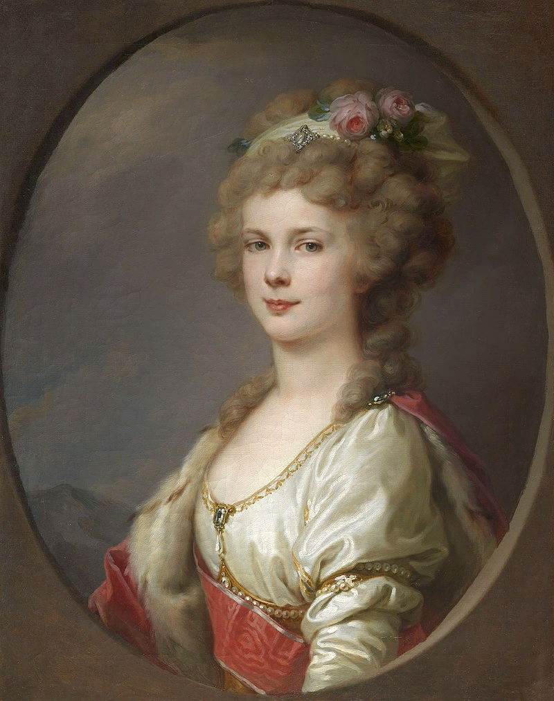 Елена Павловна (13 (24) декабря 1784, Санкт-Петербург — 12 (24) сентября 1803, Людвигслюст, Мекленбург-Шверин) — великая княжна, герцогиня Мекленбург-Шверинская, дочь императора Павла I и его супруги Марии Фёдоровны, портрет кисти Иоганна Лампи, 1800 г., из открытых источников