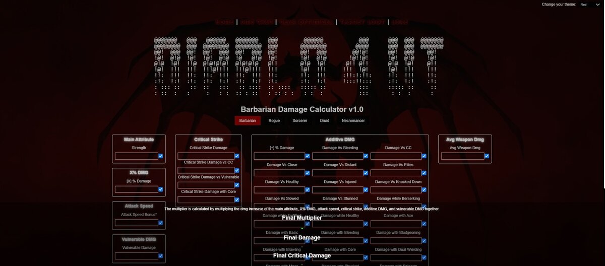 Damage calculator