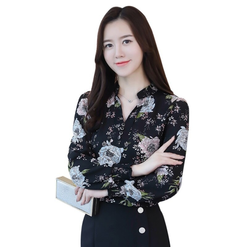 Блузки из шифона 2018 с длинными рукавами