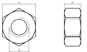 Общий вид гайки с шестигранной головкой