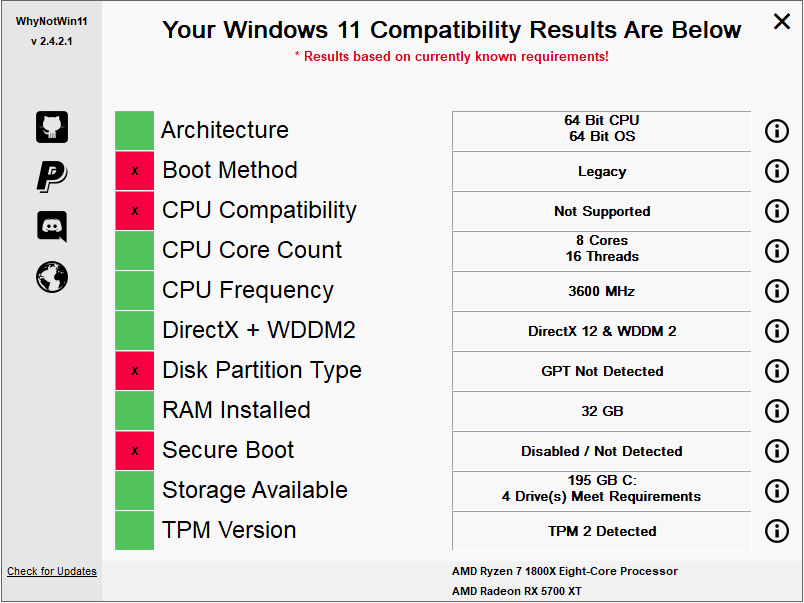 Интерфейс WhyNotWin11.