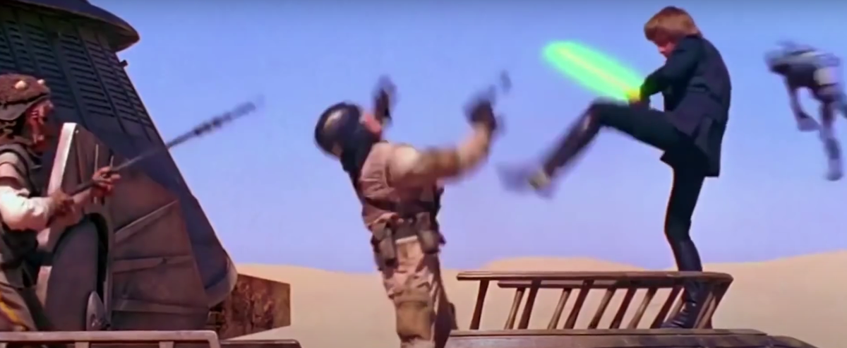 Кадр из фильма "Звёздные войны. Эпизод VI: Возвращение джедая" (1983). Реж. Ричард Маркуанд.