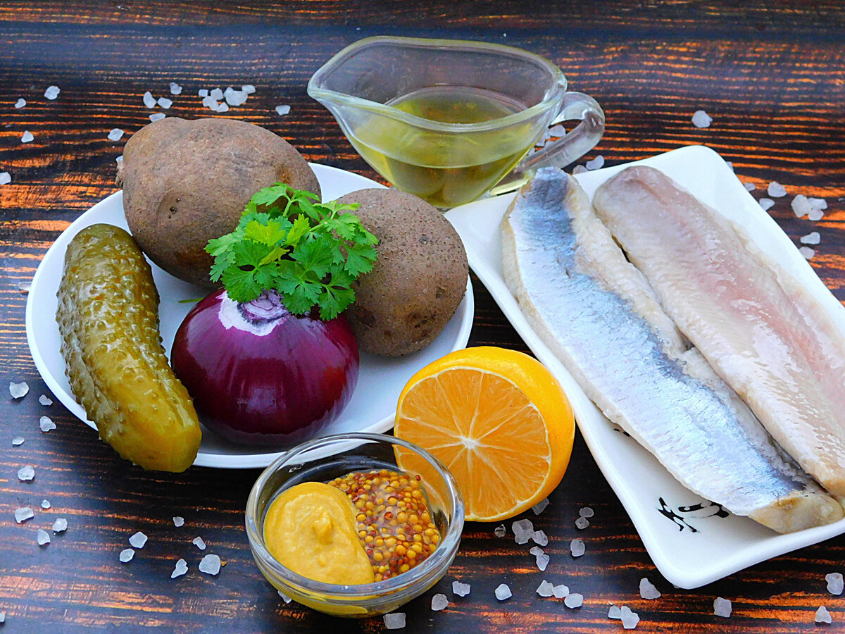 Ингредиенты для приготовления картофельного салата