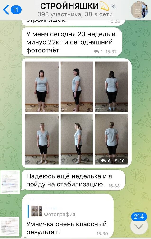 Результаты участниц программы 
