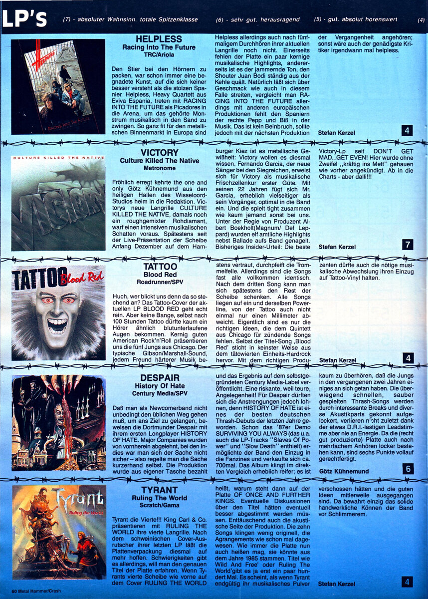 Страница журнала Metal Hammer с рецензией на альбом "Ruling The World"