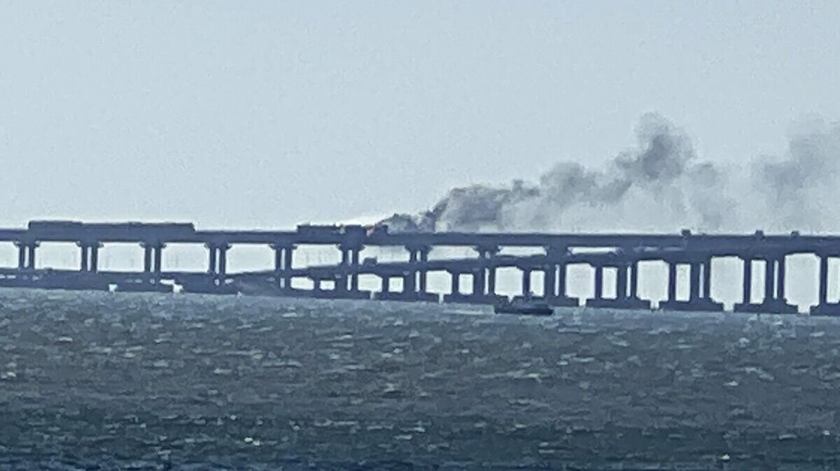    Пожар на Крымском мосту© РИА Новости / Елена Иванова