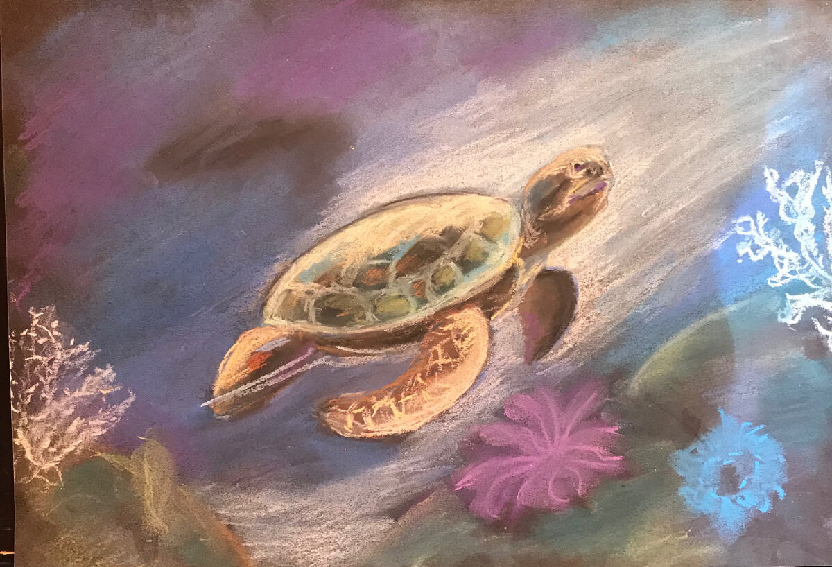 Пастель. Под водой. 