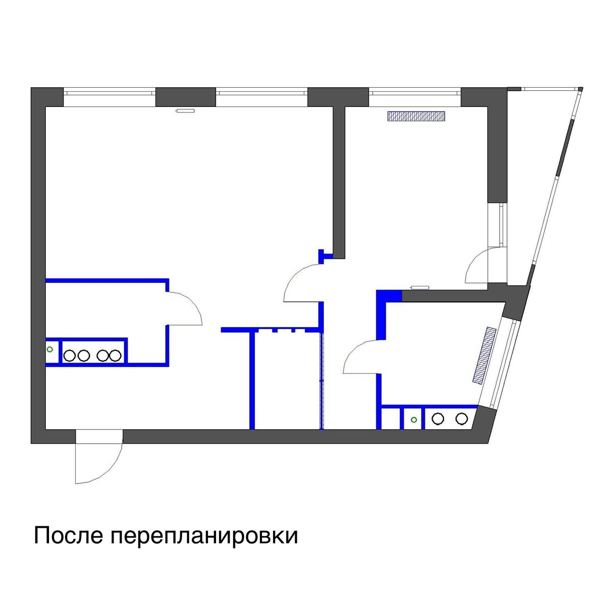 Трансформируем помещение. Выделяем новые функциональные блоки. 