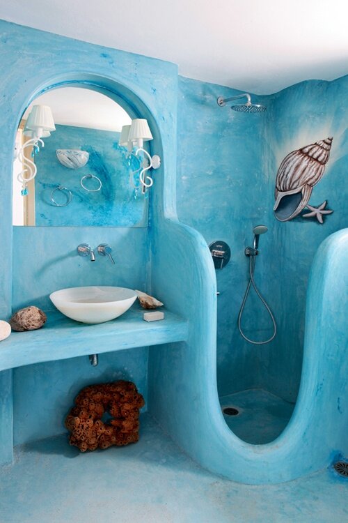 Отделка ванной в морском стиле: особенности выбора плитки