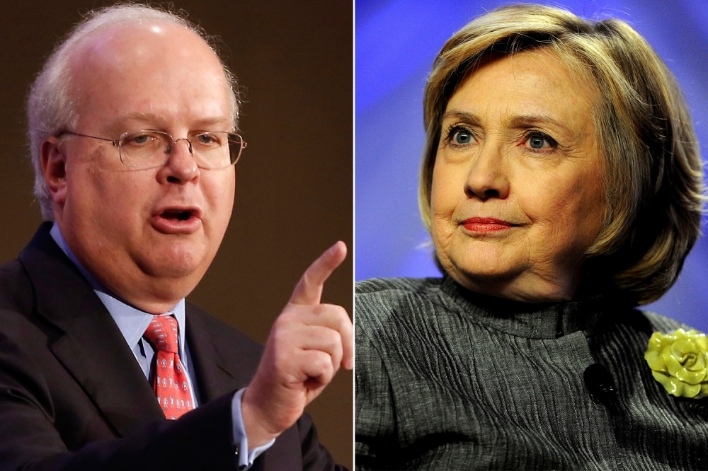 Карл Роув и Хиллари Клинтон