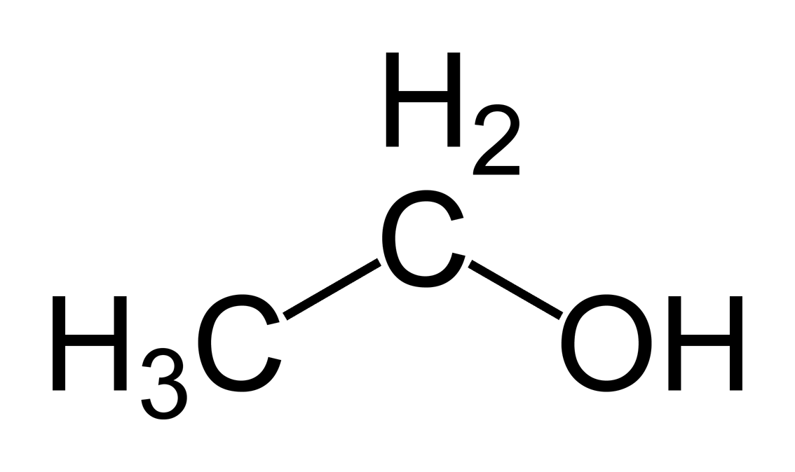 Раствор c2h5oh. Структурная формула этилового спирта в химии.